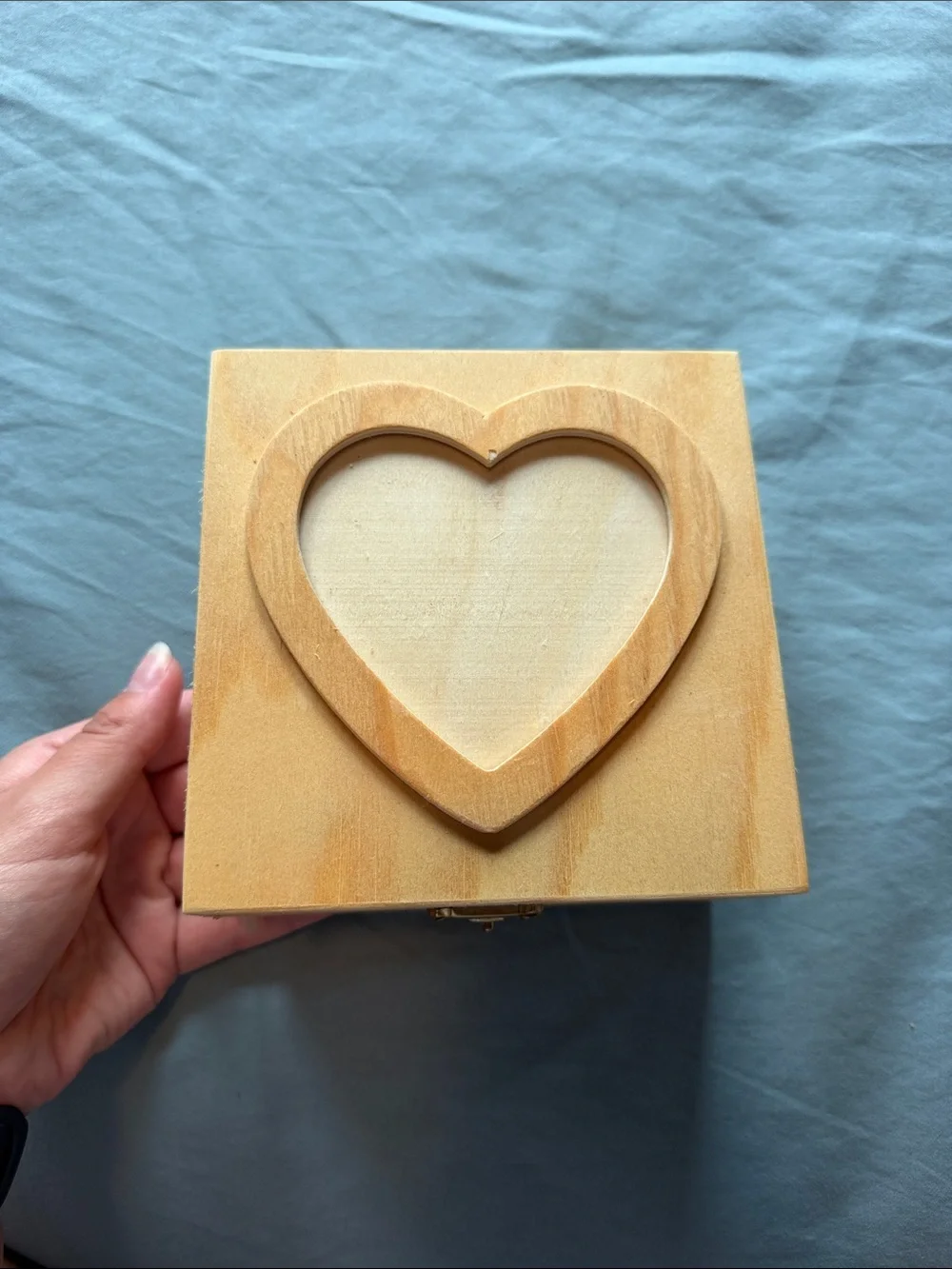Wooden Heart Keepsake Box - Natural Wood